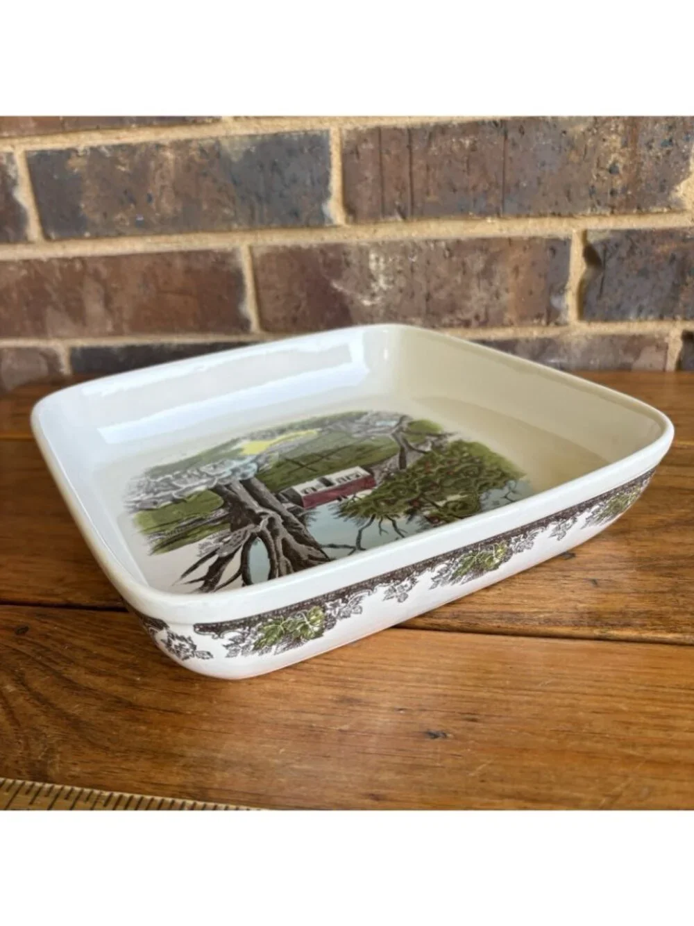 Johnson Bros Friendly Village 10” Square Ceramic Baker